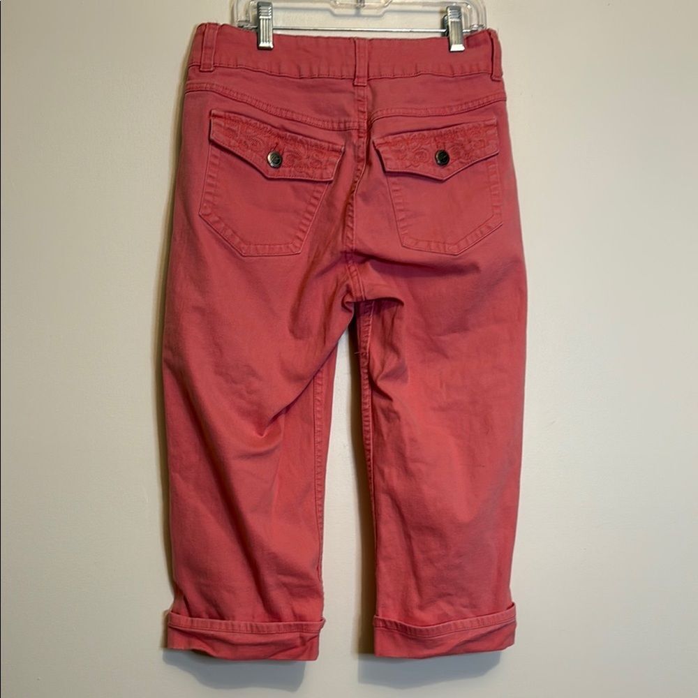 Riders by Lee pink denim pants with pocket embroidery and buttons‎